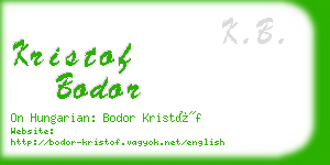 kristof bodor business card